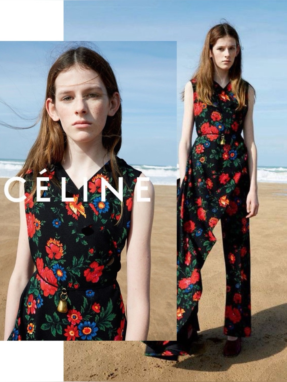 CÉLINE FLORAL PRINTED SLEEVELESS JUMPSUIT BY PHOEBE PHILO